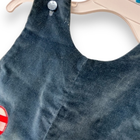 Vintage Maggie Mackall 1950’s Toddler Blue Velvet Romper w/ candy cane Appliqué - Picture 7 of 11